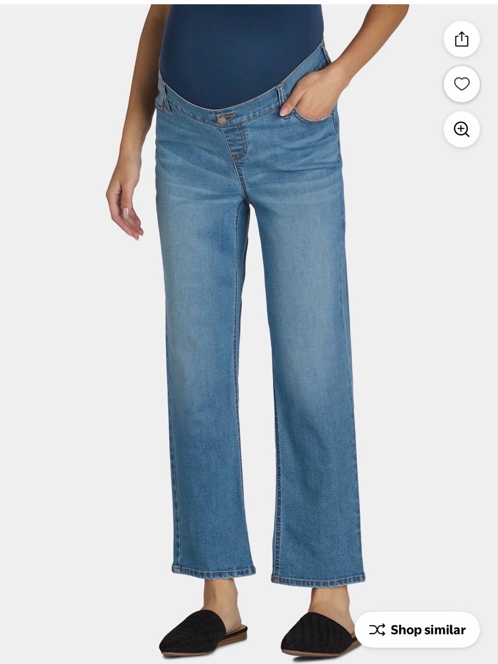 Time and Tru Women's Straight-Leg Jeans in Light Blue Wash